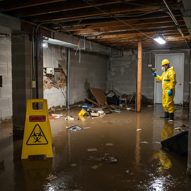 Flooded Basement Electrical Hazard in McDonald, PA Property