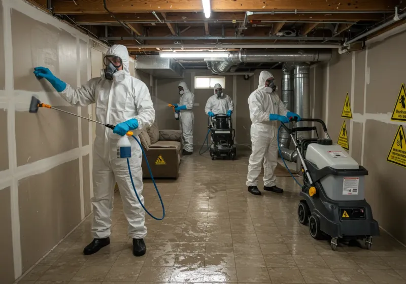 Basement Moisture Removal and Structural Drying process in McDonald, PA